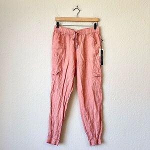 NWT Nicole Miller Cargo Linen Jogger Pants size M